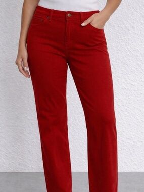NWOT Vintage 90s Ralph Lauren Womens Stretch Straight Leg Denim Jeans Red Sz 10